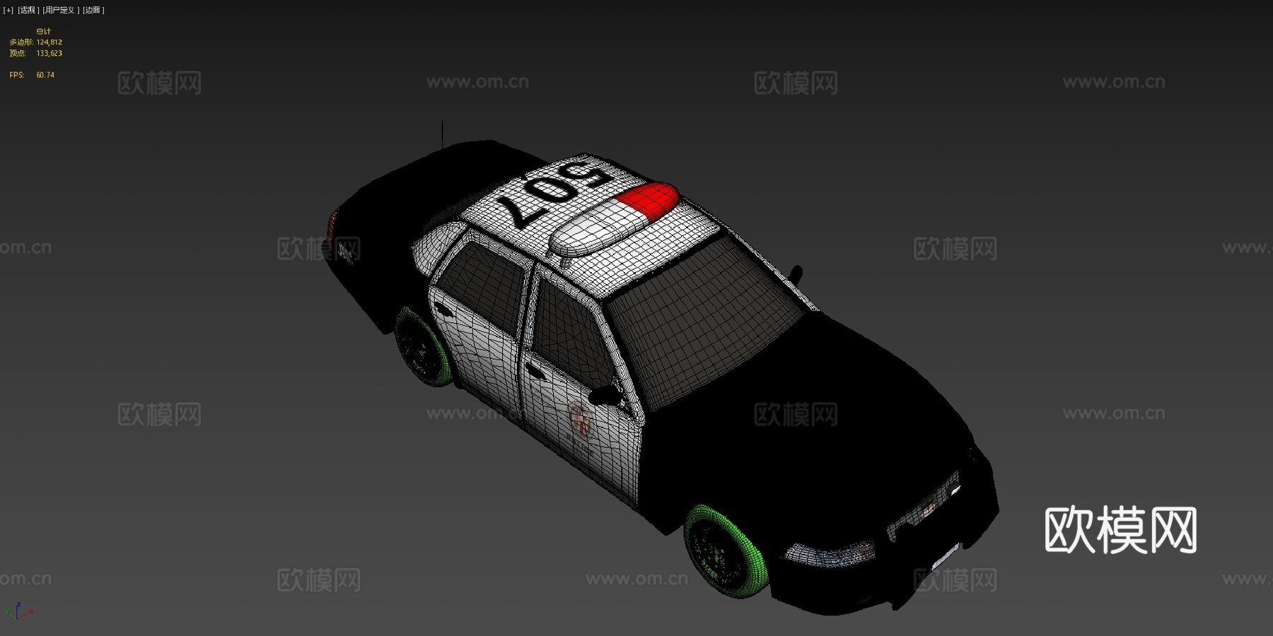 洛杉矶警察局警车3d模型下载（渲染图4）