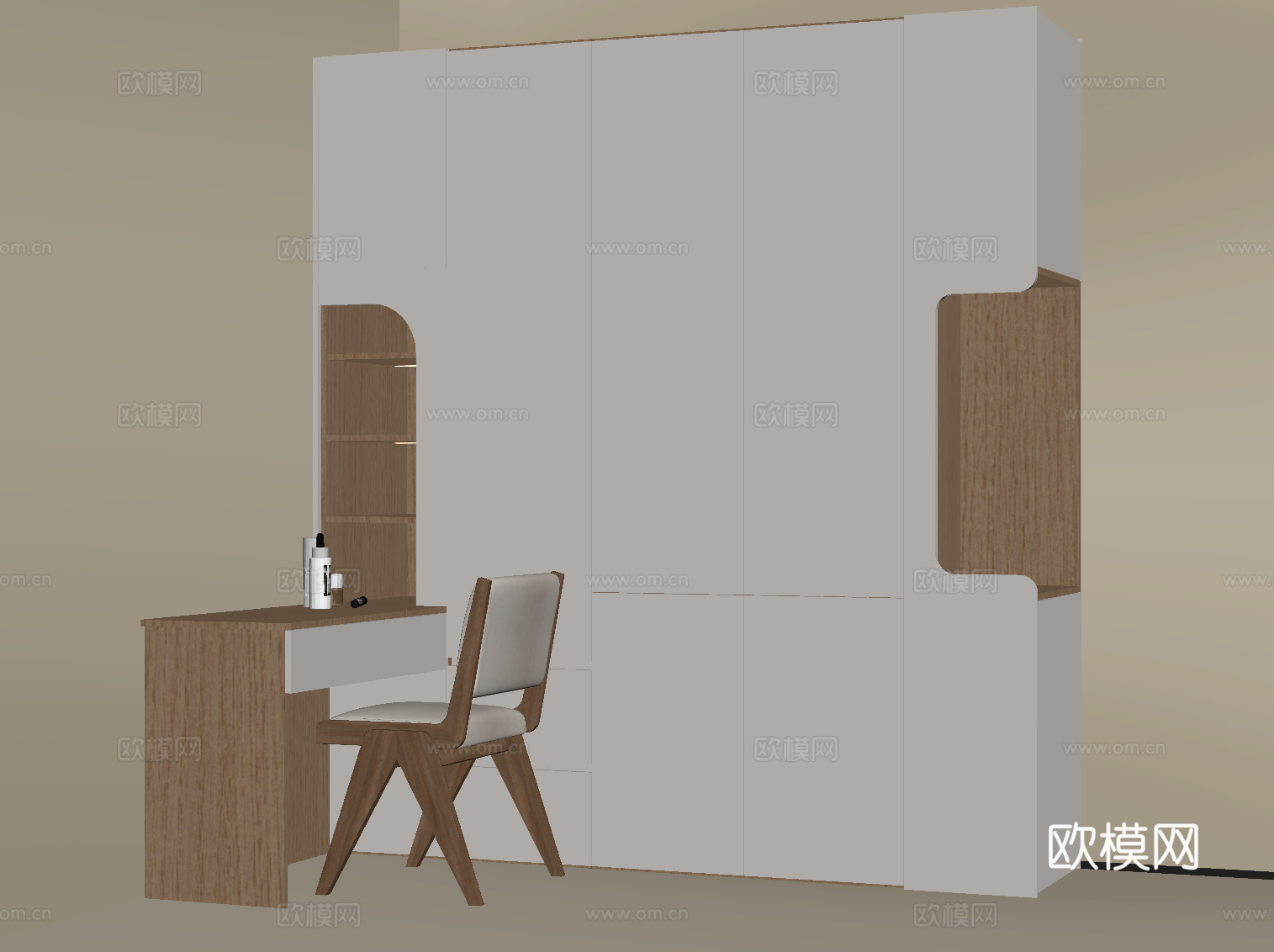 现代衣柜 书桌椅su模型