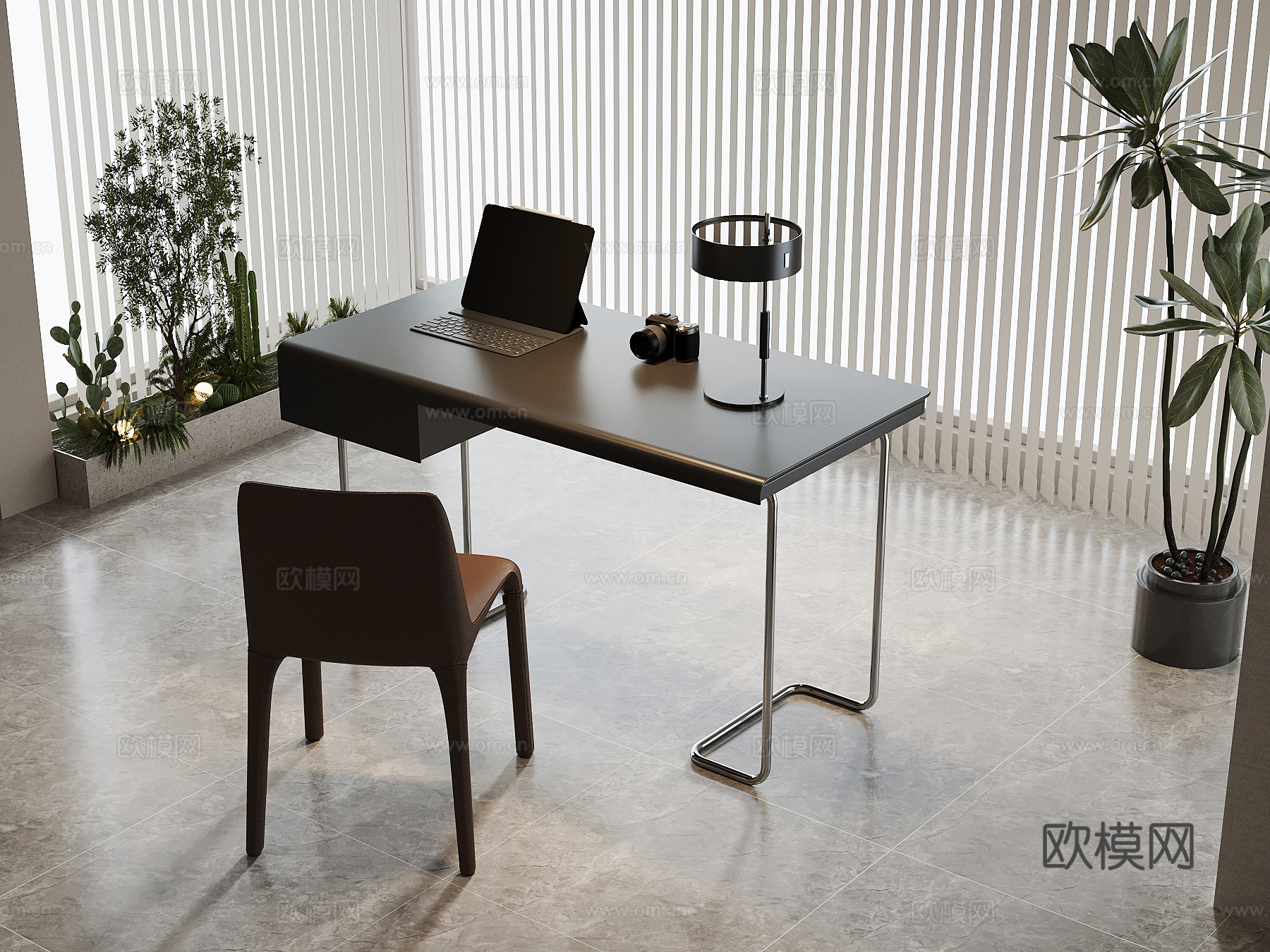 现代书桌椅su模型