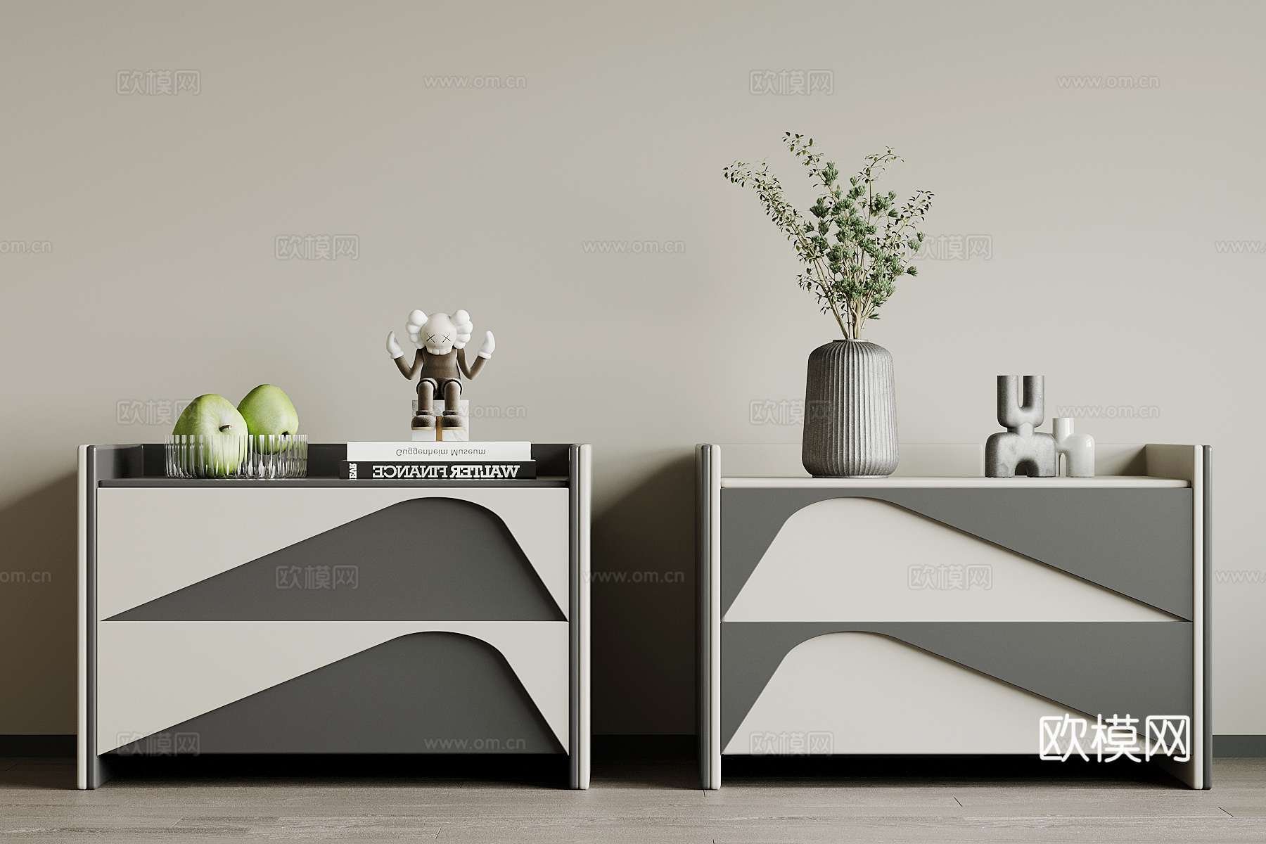 现代床头柜su模型