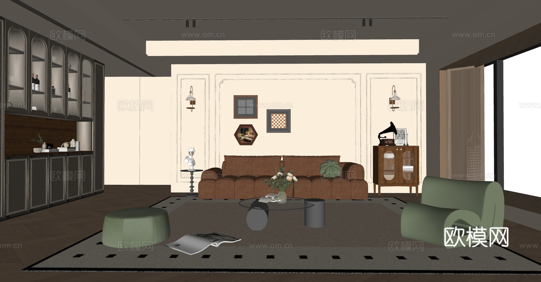 法式客厅su模型