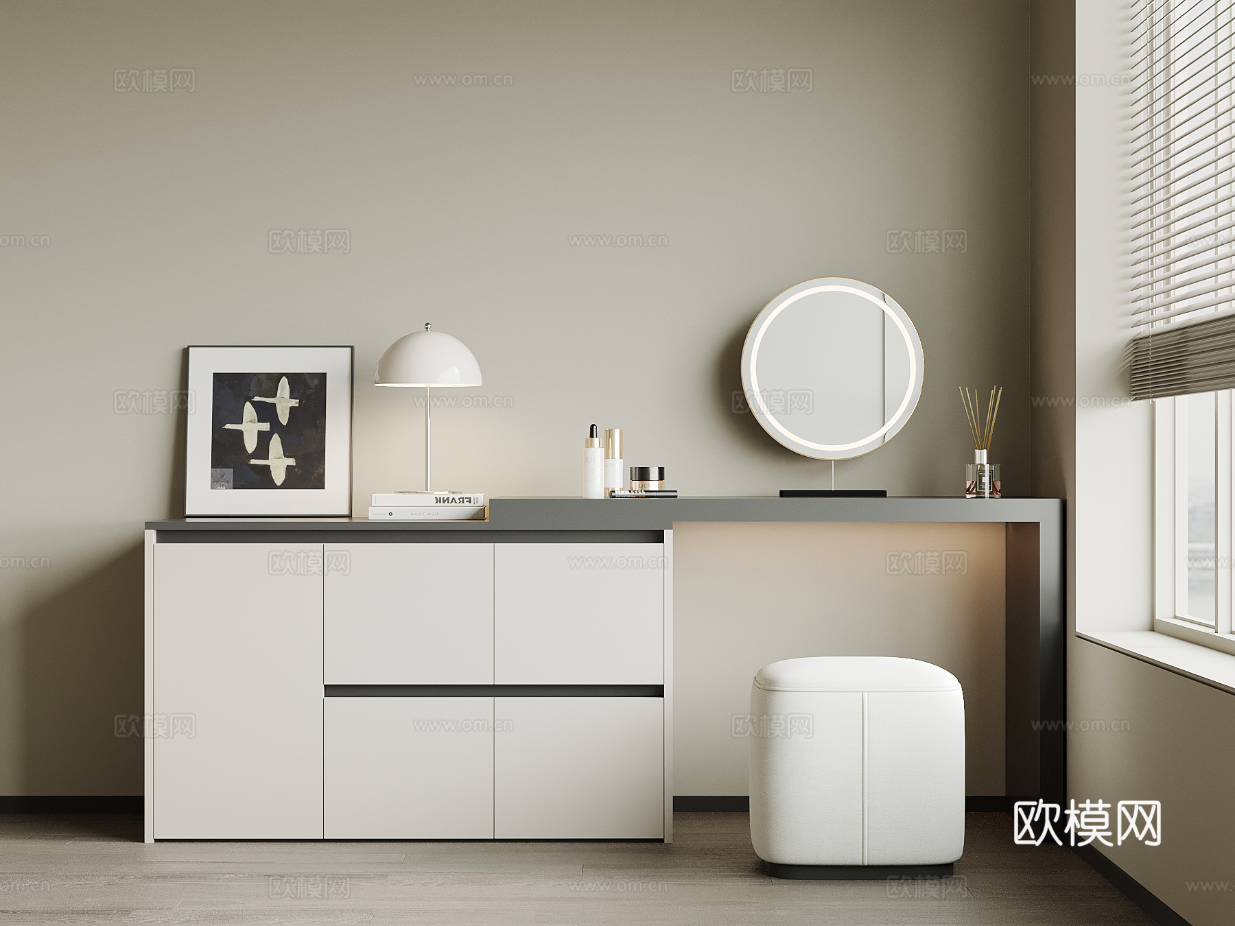 现代梳妆台su模型