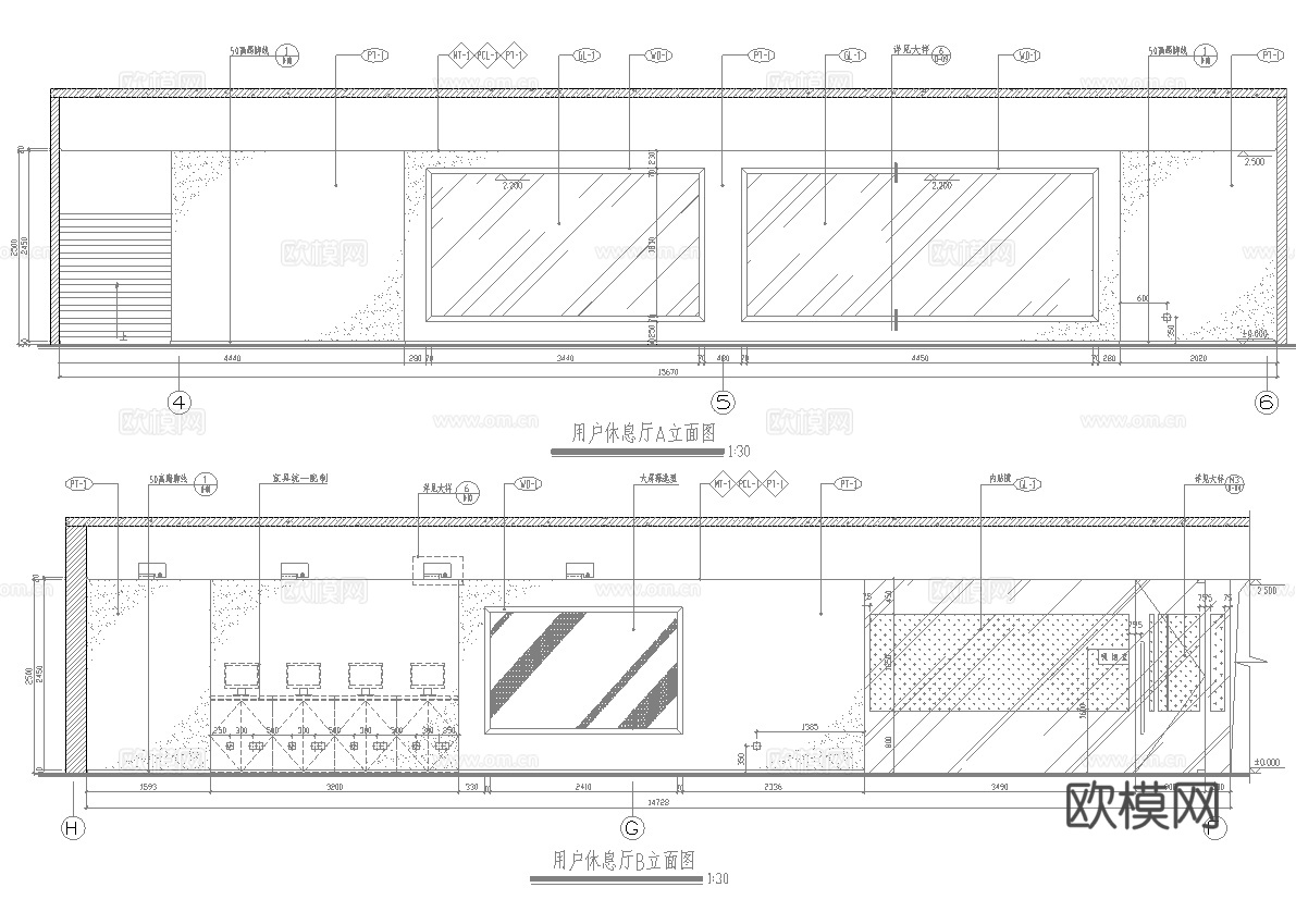 2500平汽车4S店 最新全套施工图设计cad施工图
