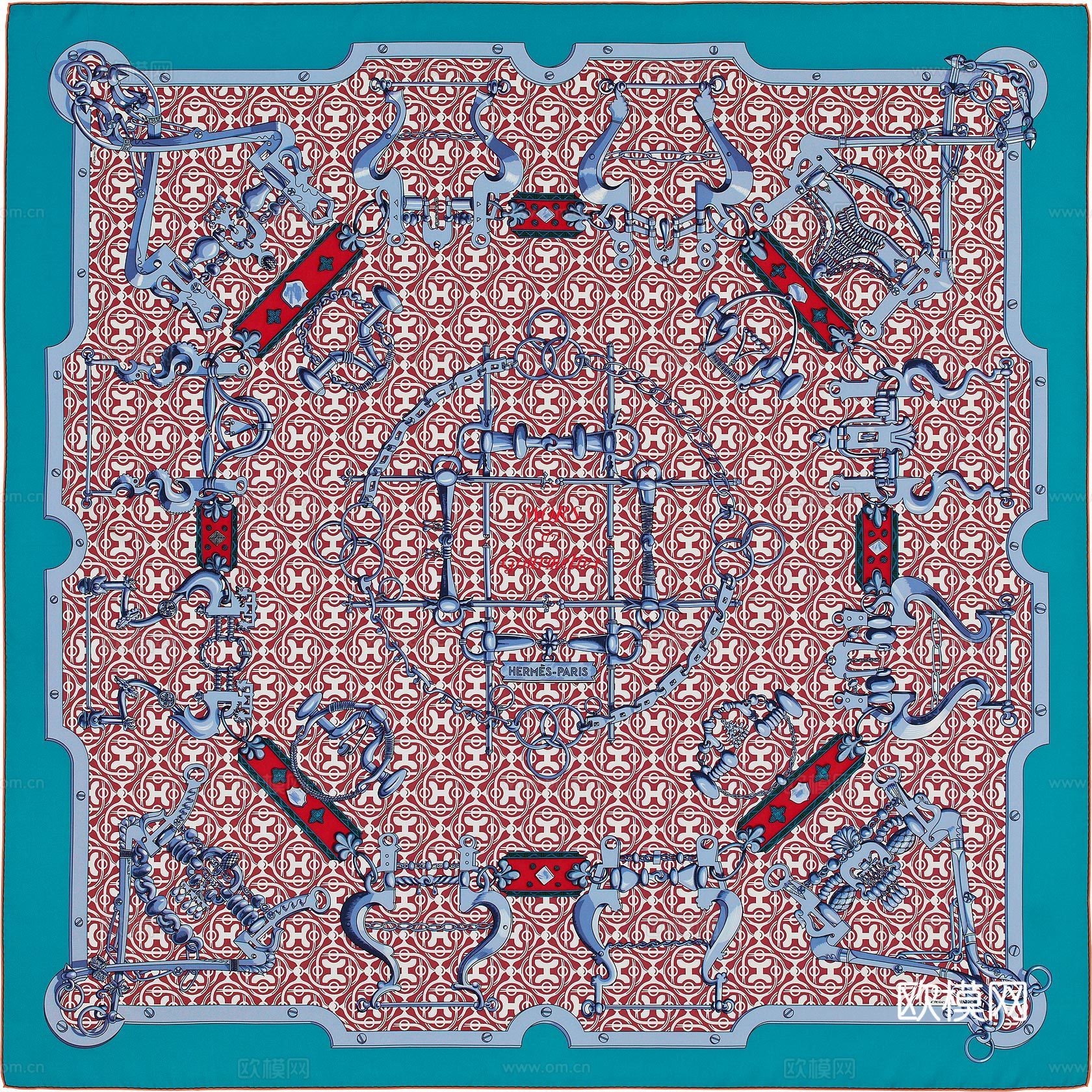 国外高端丝巾面料印花图案984