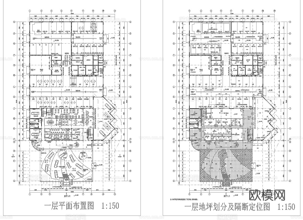 斯柯达汽车4S专卖店 最新全套施工图设计cad施工图