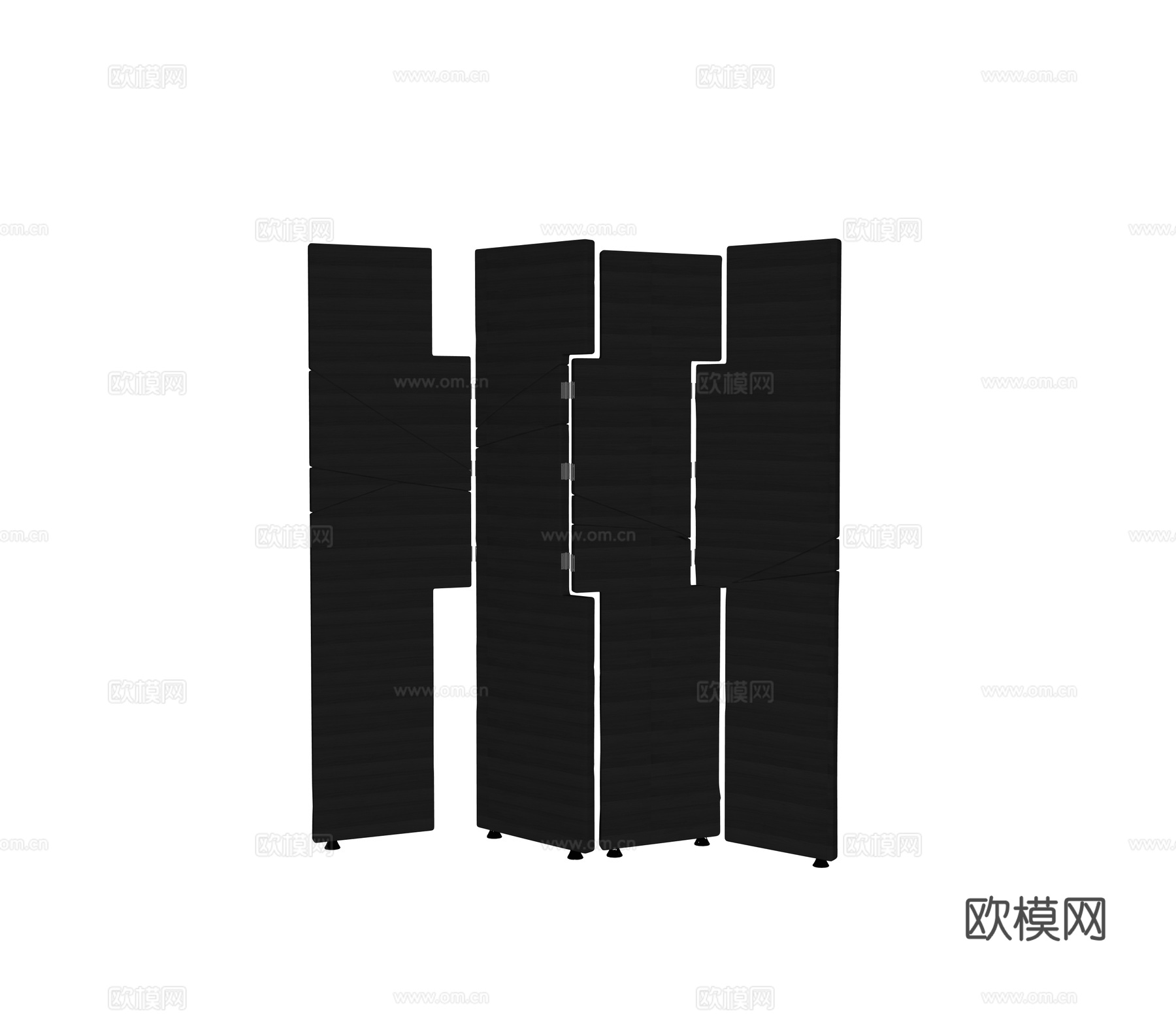 现代木质屏风隔断su模型