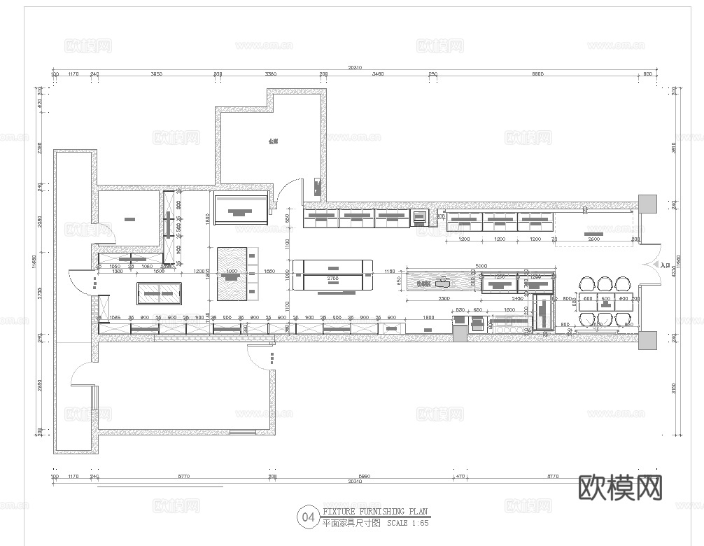 生鲜连锁超市 便利店 零食店 最新全套施工图设计cad施工图