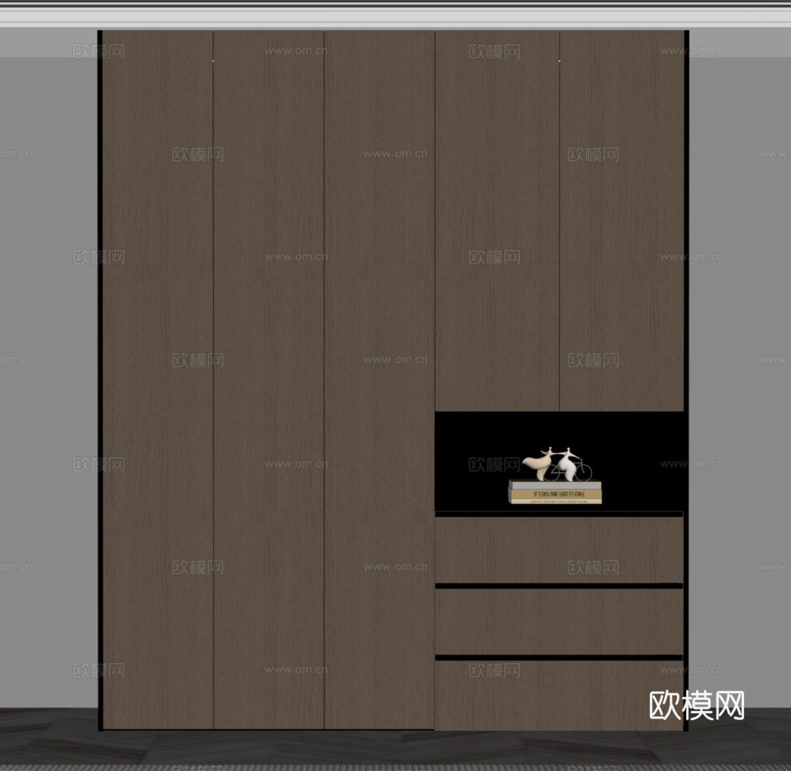 意式衣柜su模型