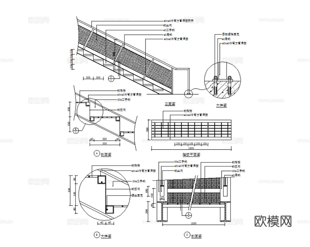 166套电梯楼梯扶梯护栏CAD图纸最新整理合集cad施工图