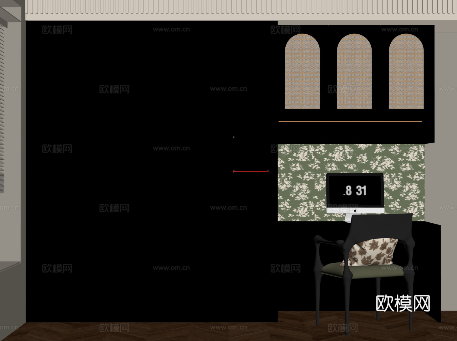 法式衣柜 书柜su模型