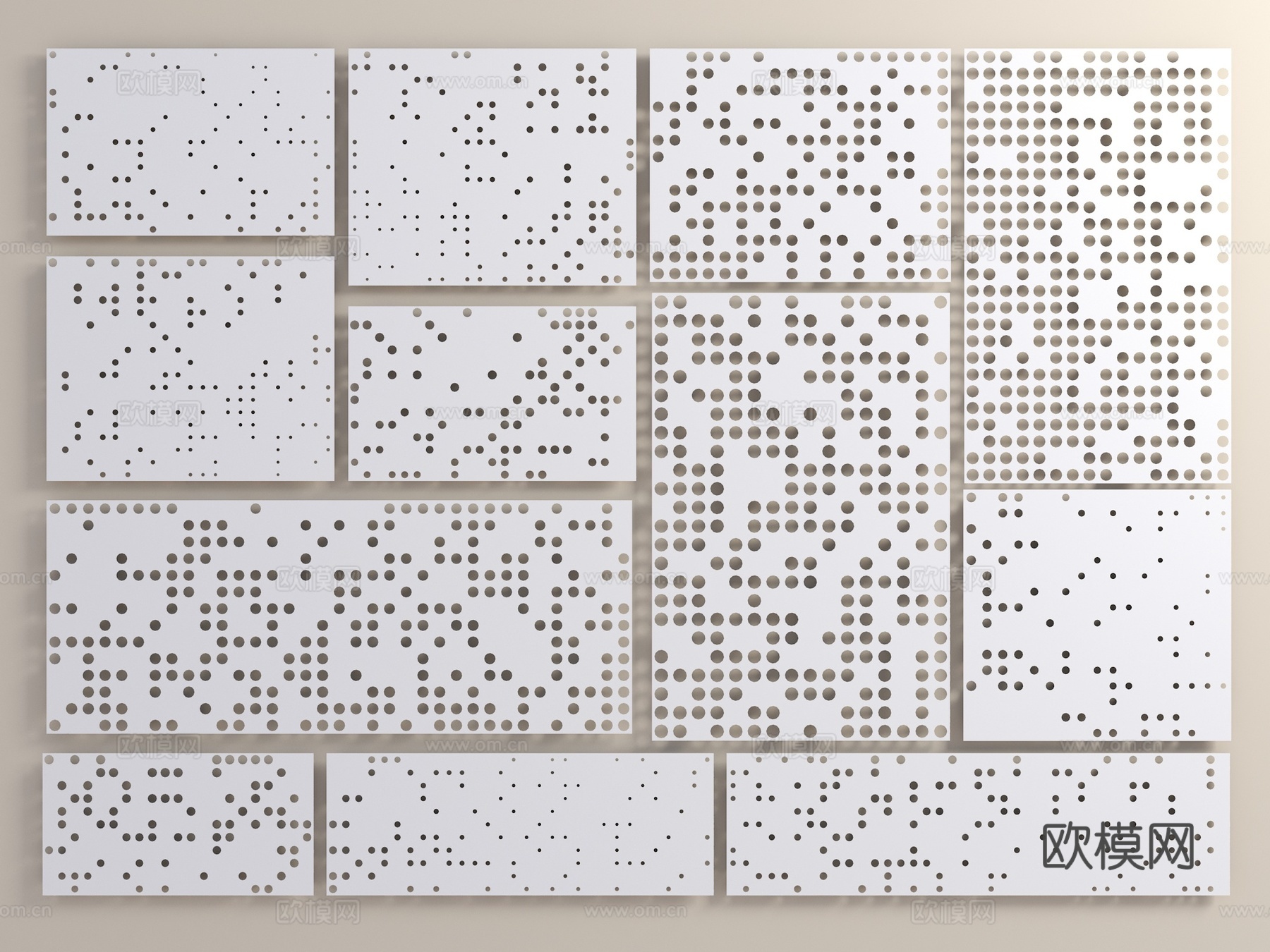 孔板模型 穿孔板背景墙 穿孔铝板 随机穿孔板 穿孔护墙板 现su模型