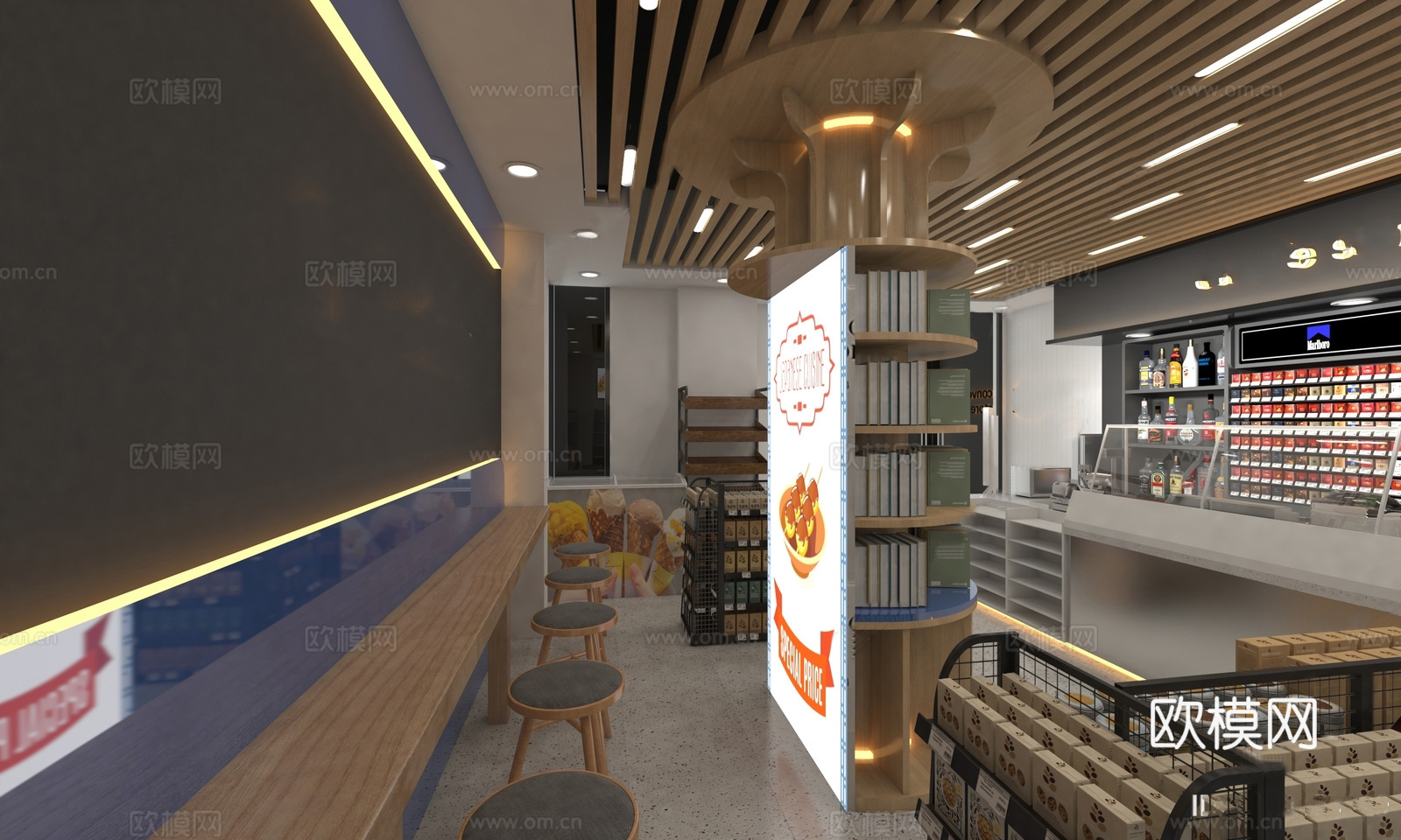 连锁便利店 零食店 最新全套施工图设计cad施工图