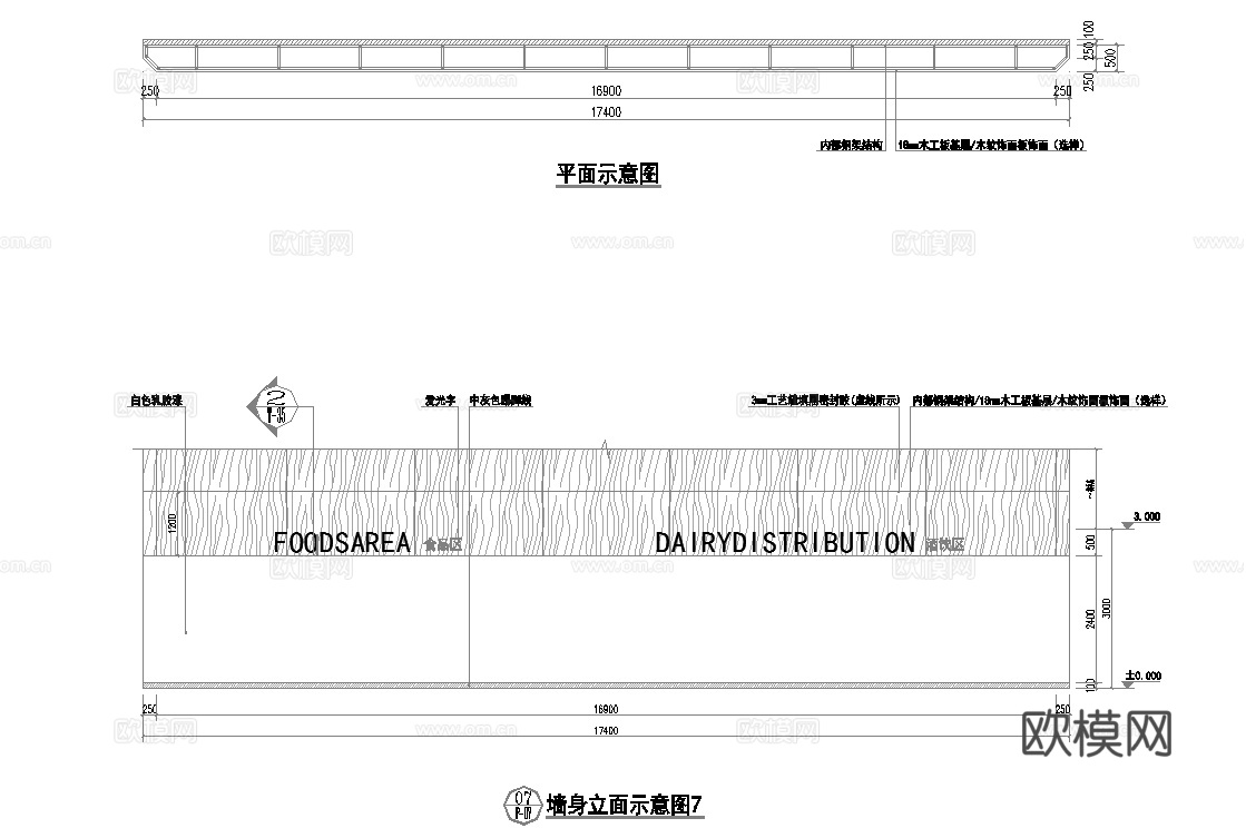 生鲜超市 最新全套施工图设计cad施工图