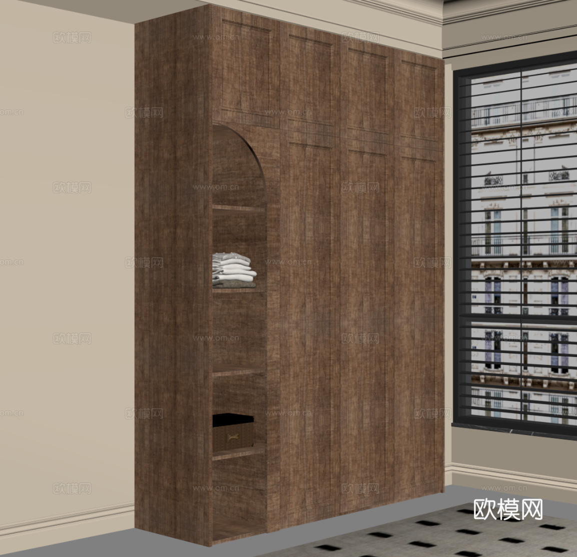 中古风衣柜su模型