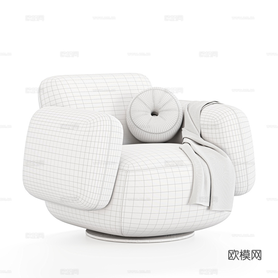 现代单人沙发3d模型下载（渲染图7）