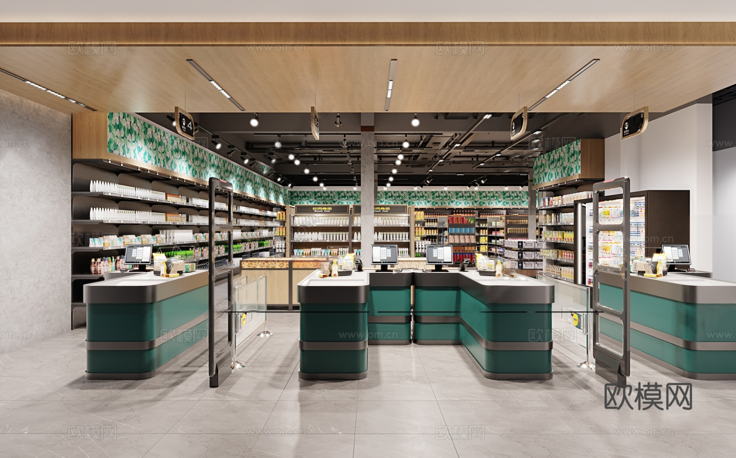 800平生鲜连锁超市 便利店 零食店 最新全套施工图设计cad施工图