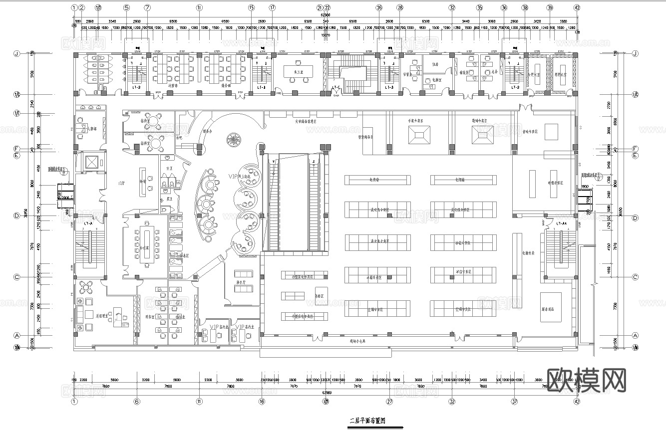 大型百货连锁超市 最新全套施工图设计cad施工图