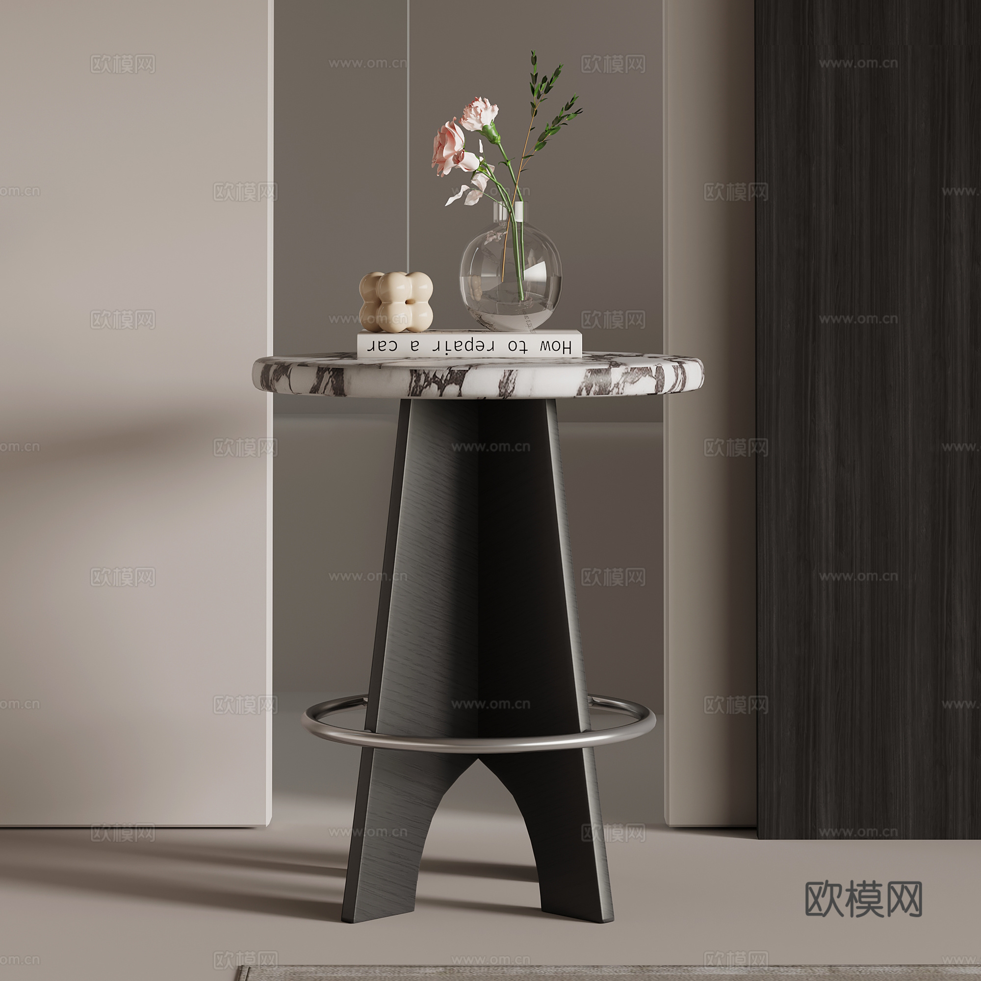 现代意式边几 角几圆几su模型