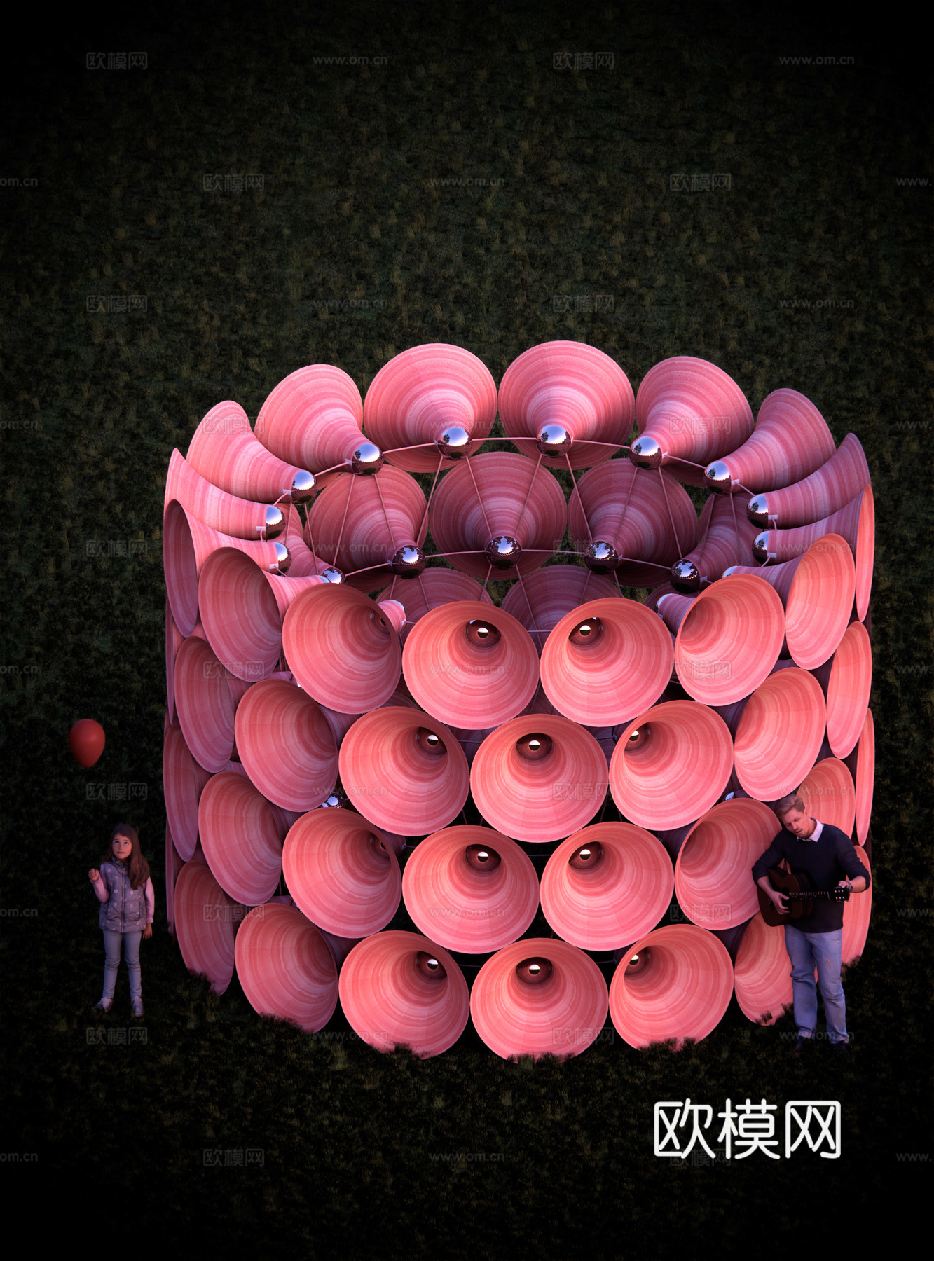 现代艺术装置 景观互动装置 空间装置 艺术构筑物 雕塑su模型