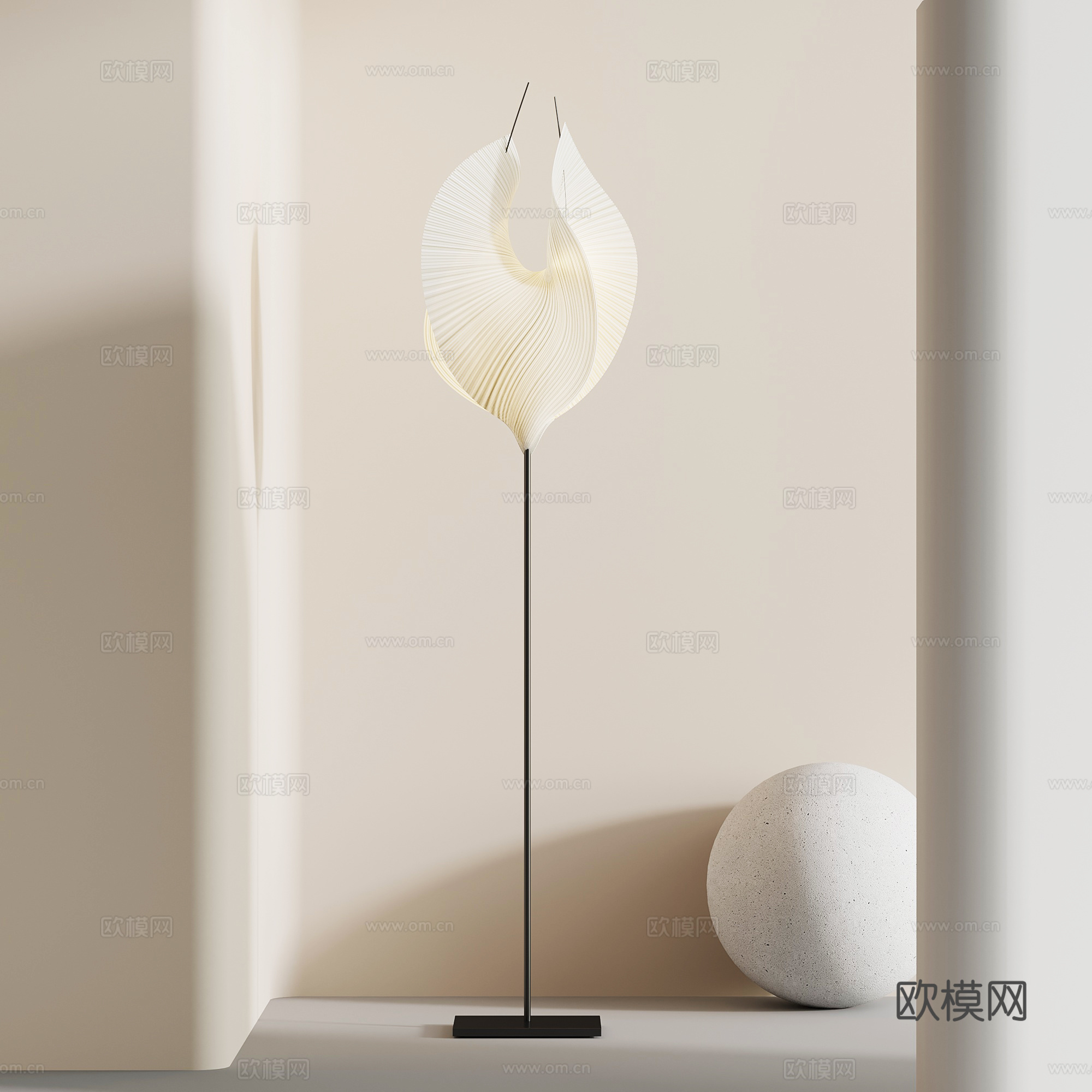 现代落地灯su模型