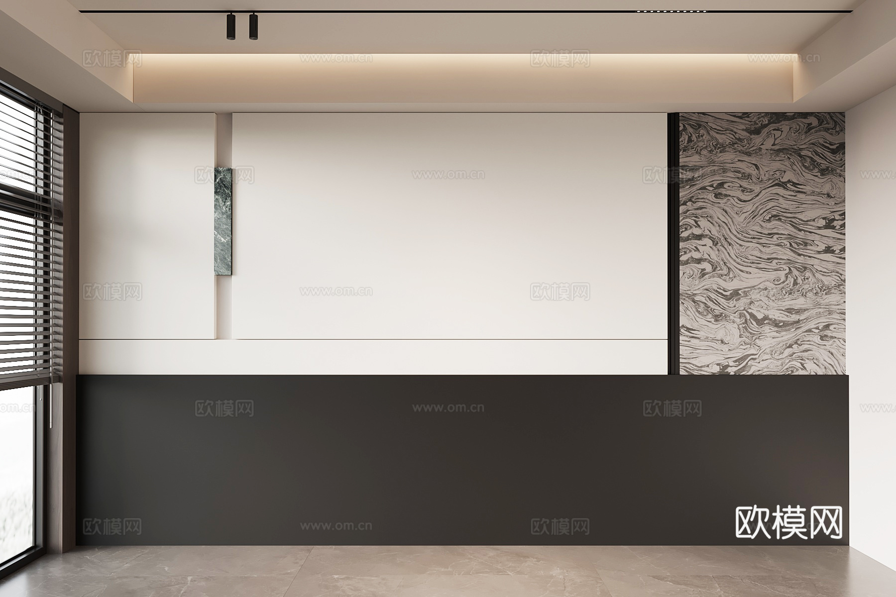 现代意式背景墙 床头背景墙su模型