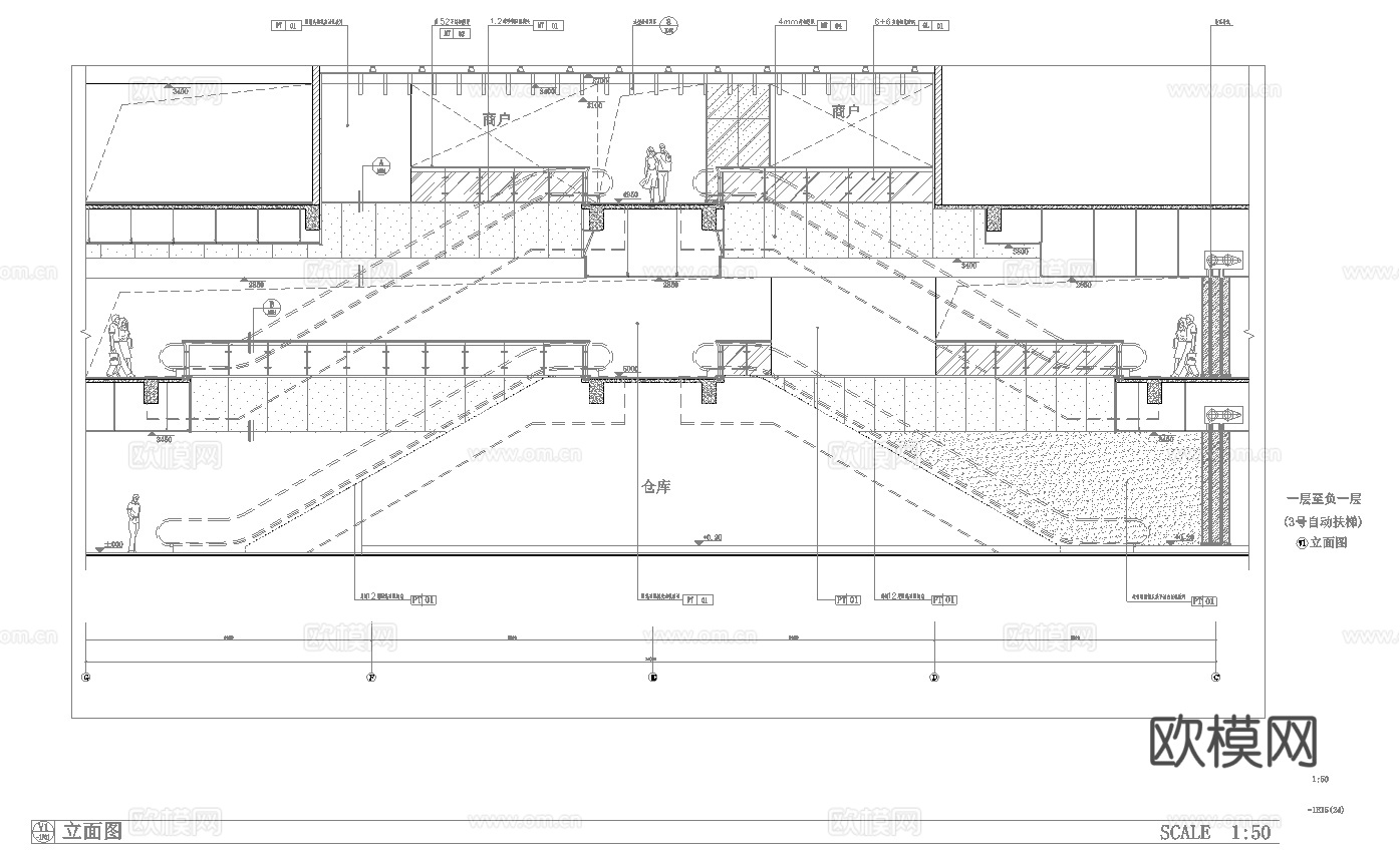 大型百货连锁超市 最新全套施工图设计cad施工图