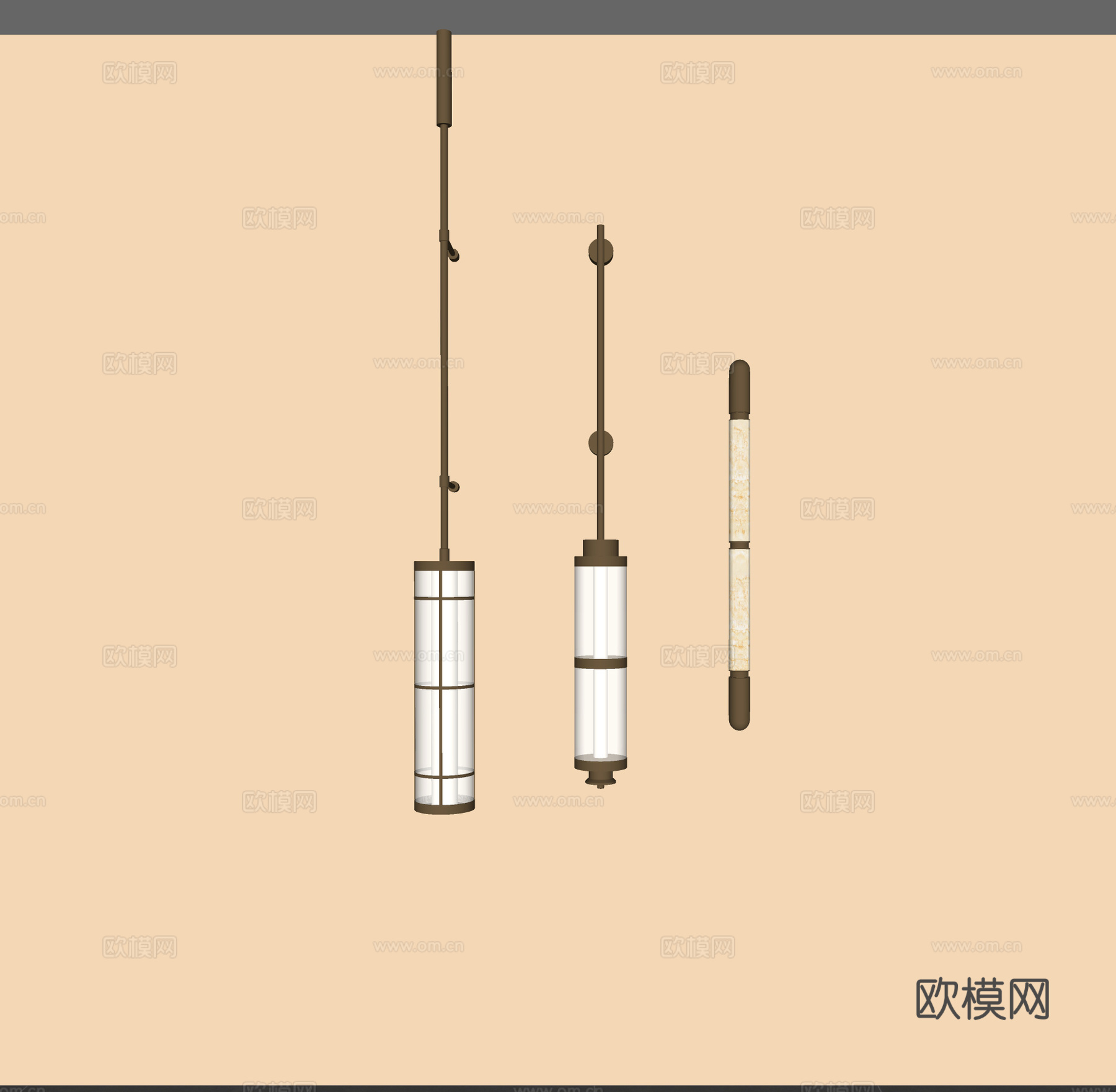 现代金属壁灯 大型壁灯 床头壁灯 长条壁灯 客厅壁灯su模型