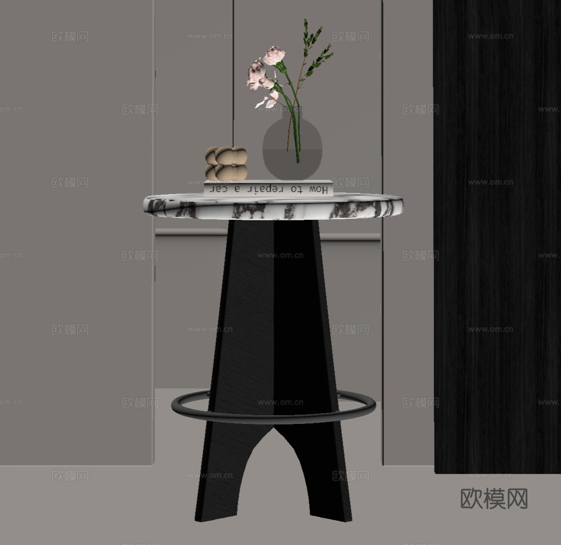 现代意式边几 角几圆几su模型