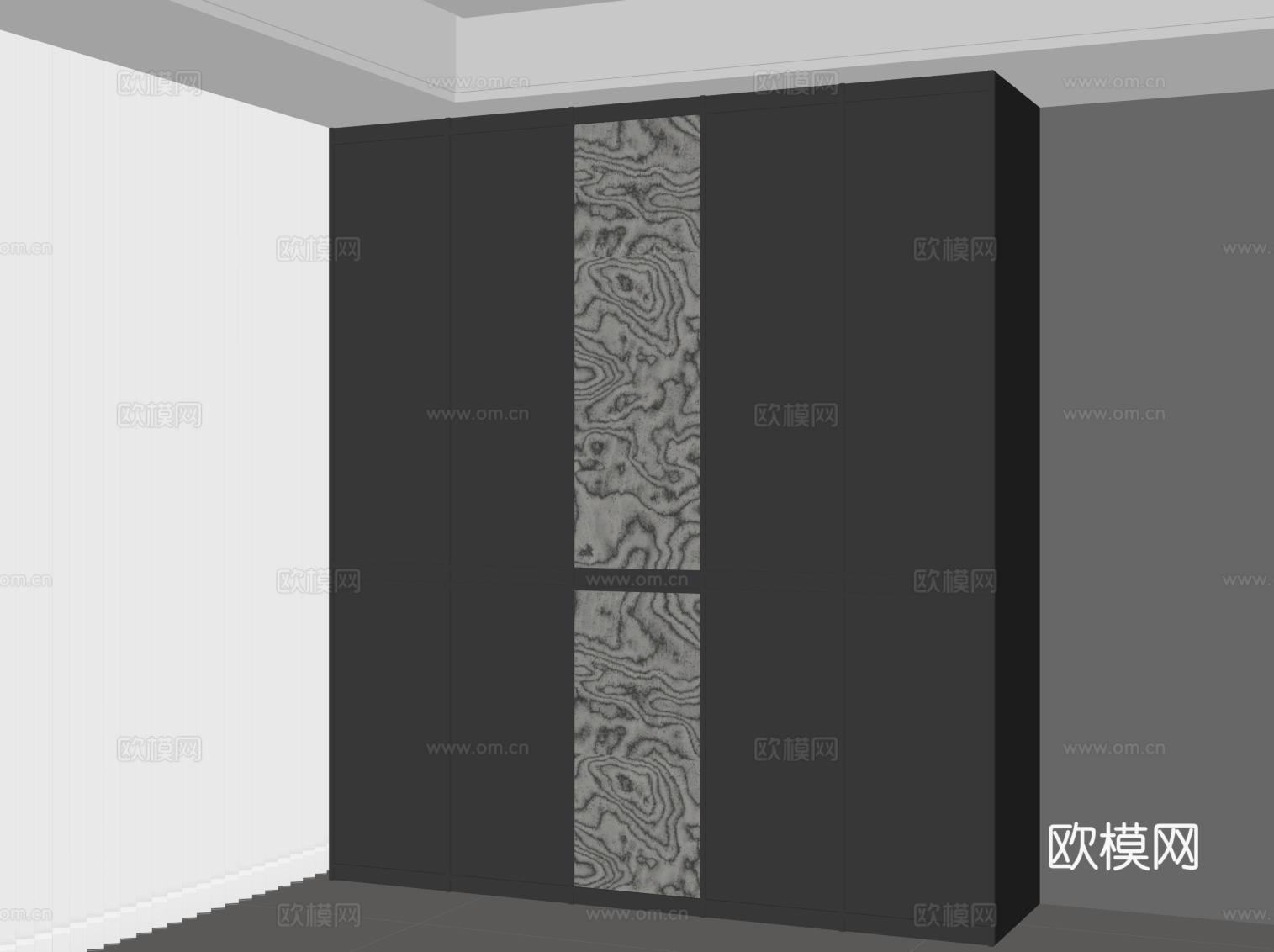 现代意式衣柜su模型