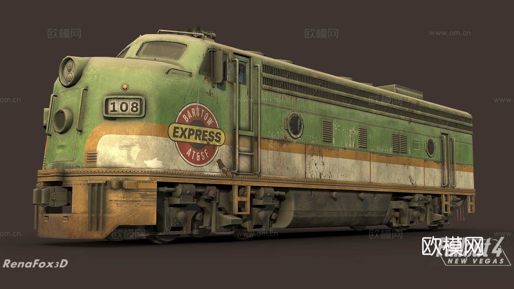 F4NV火车引擎3d模型下载（渲染图1）
