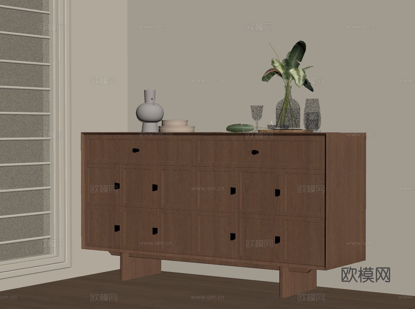 中古玄关柜 边柜 斗柜su模型