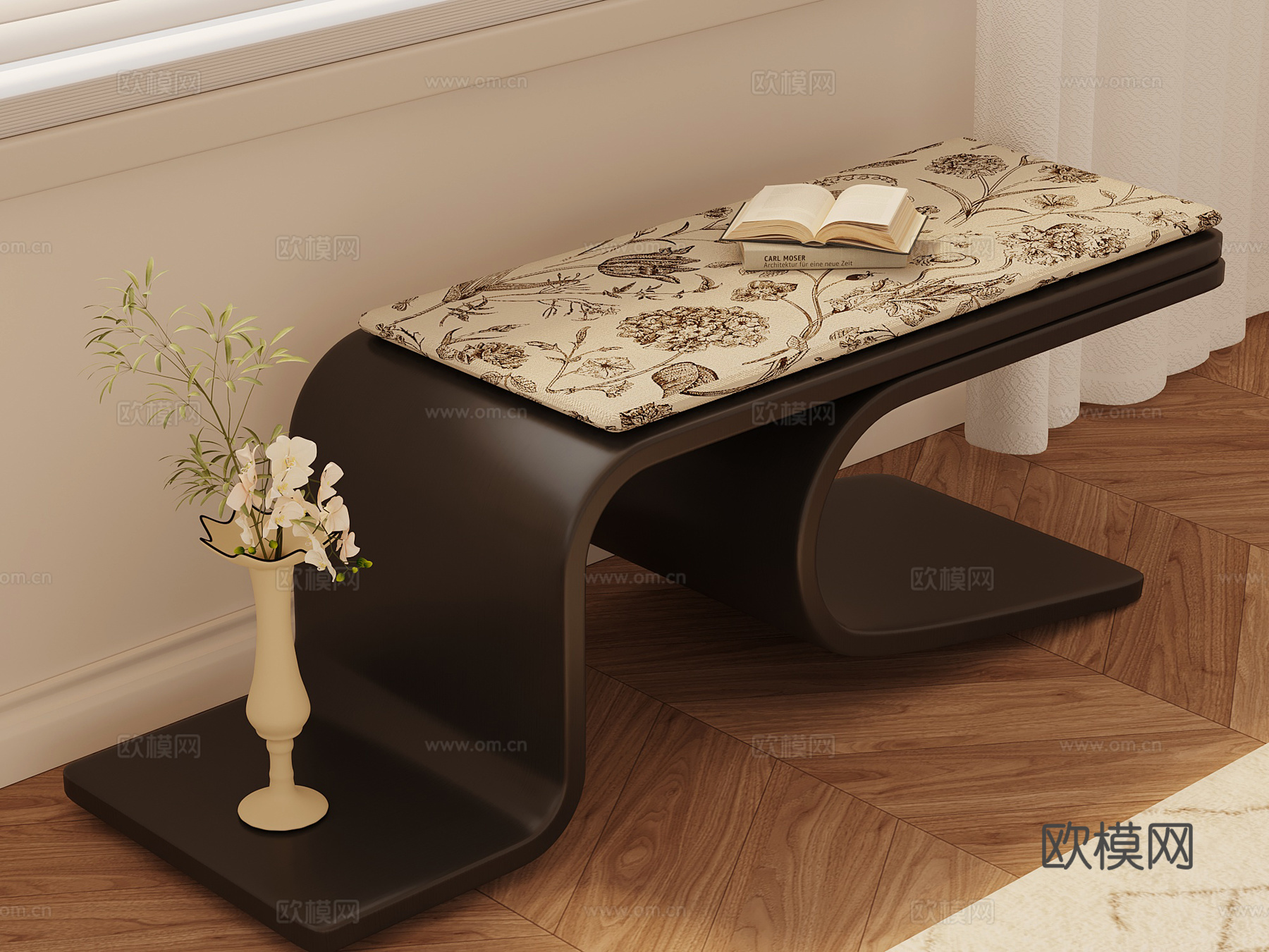 法式复古换鞋凳 沙发凳su模型