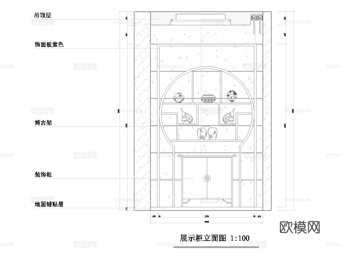 茶文化展厅 最新全套施工图设计cad施工图