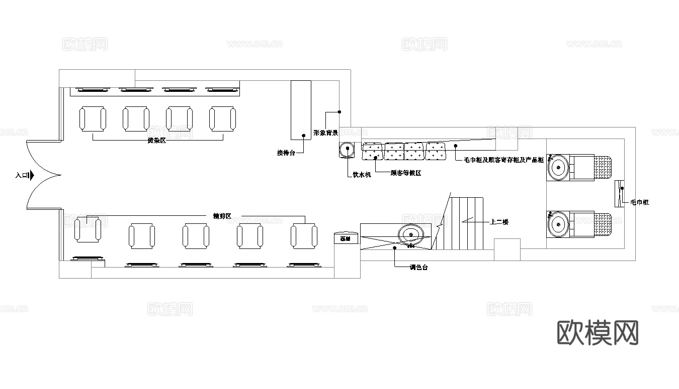 理发店 最新全套施工图设计cad施工图