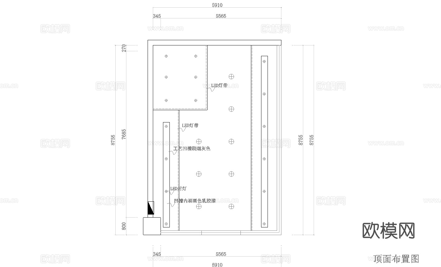 理发店 最新全套施工图设计cad施工图
