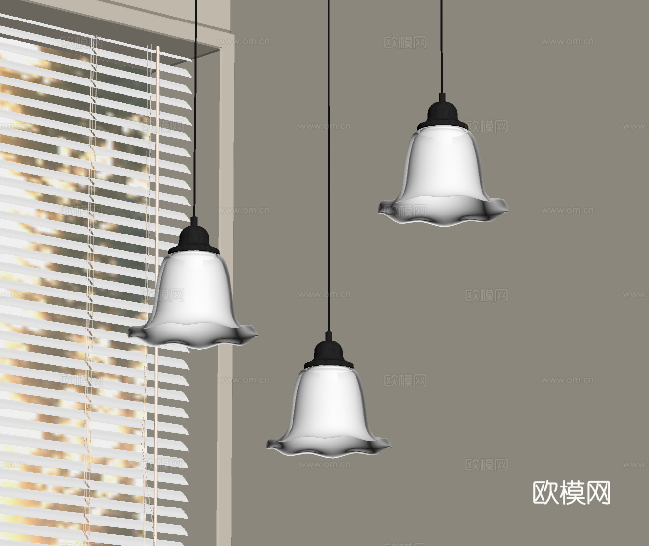法式复古吊灯 餐厅吊灯su模型