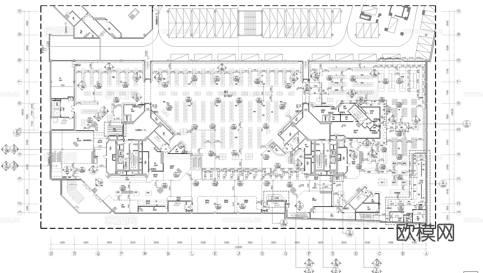 大型百货连锁超市 最新全套施工图设计cad施工图