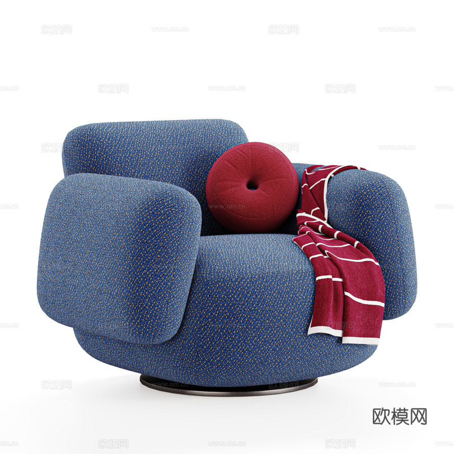 现代单人沙发3d模型下载（渲染图2）