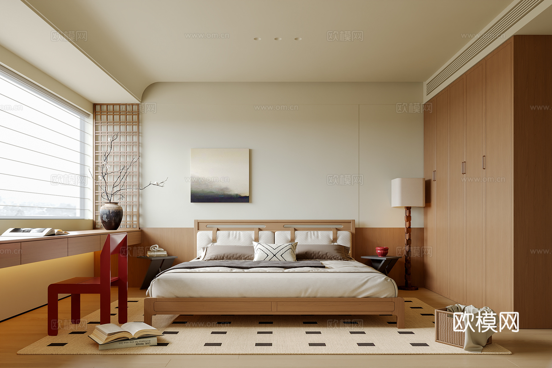 中古风卧室su模型