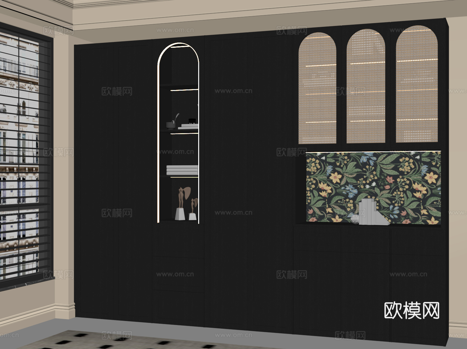 法式酒柜su模型