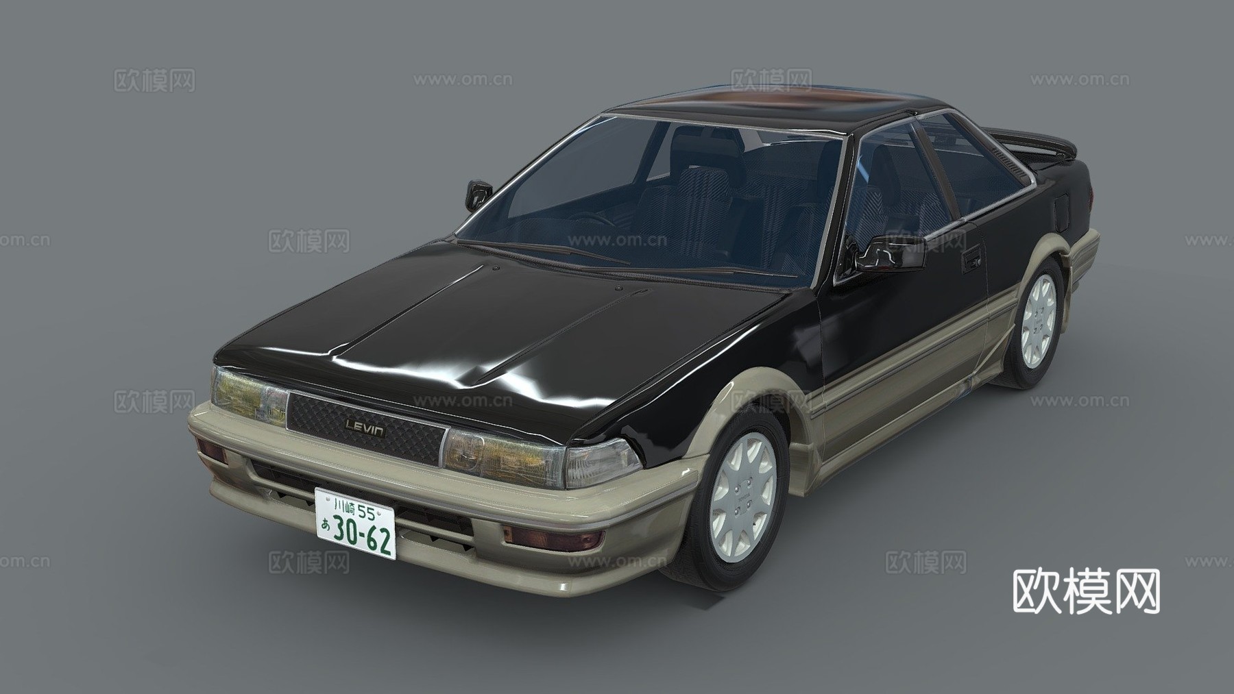 丰田卡罗拉Levin AE92 GT APEX后期型3d模型下载（渲染图1）
