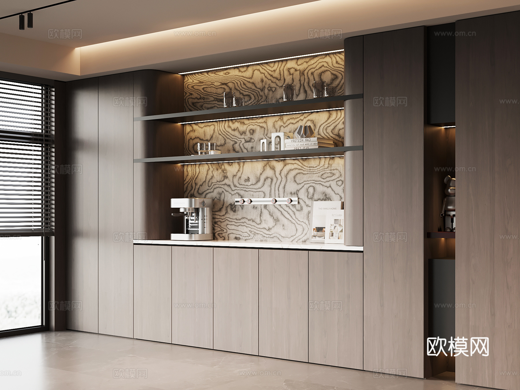 现代意式餐边柜su模型