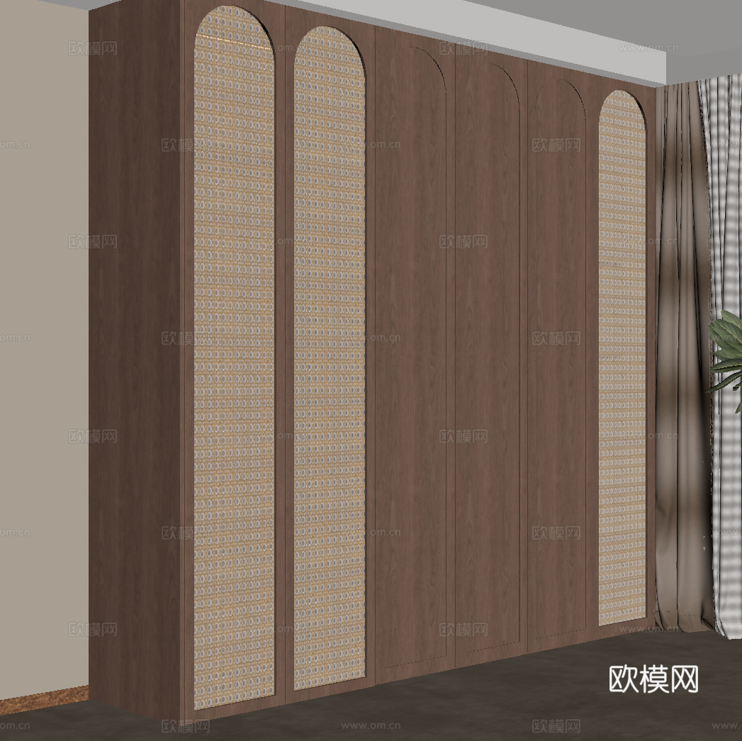 中古风衣柜su模型