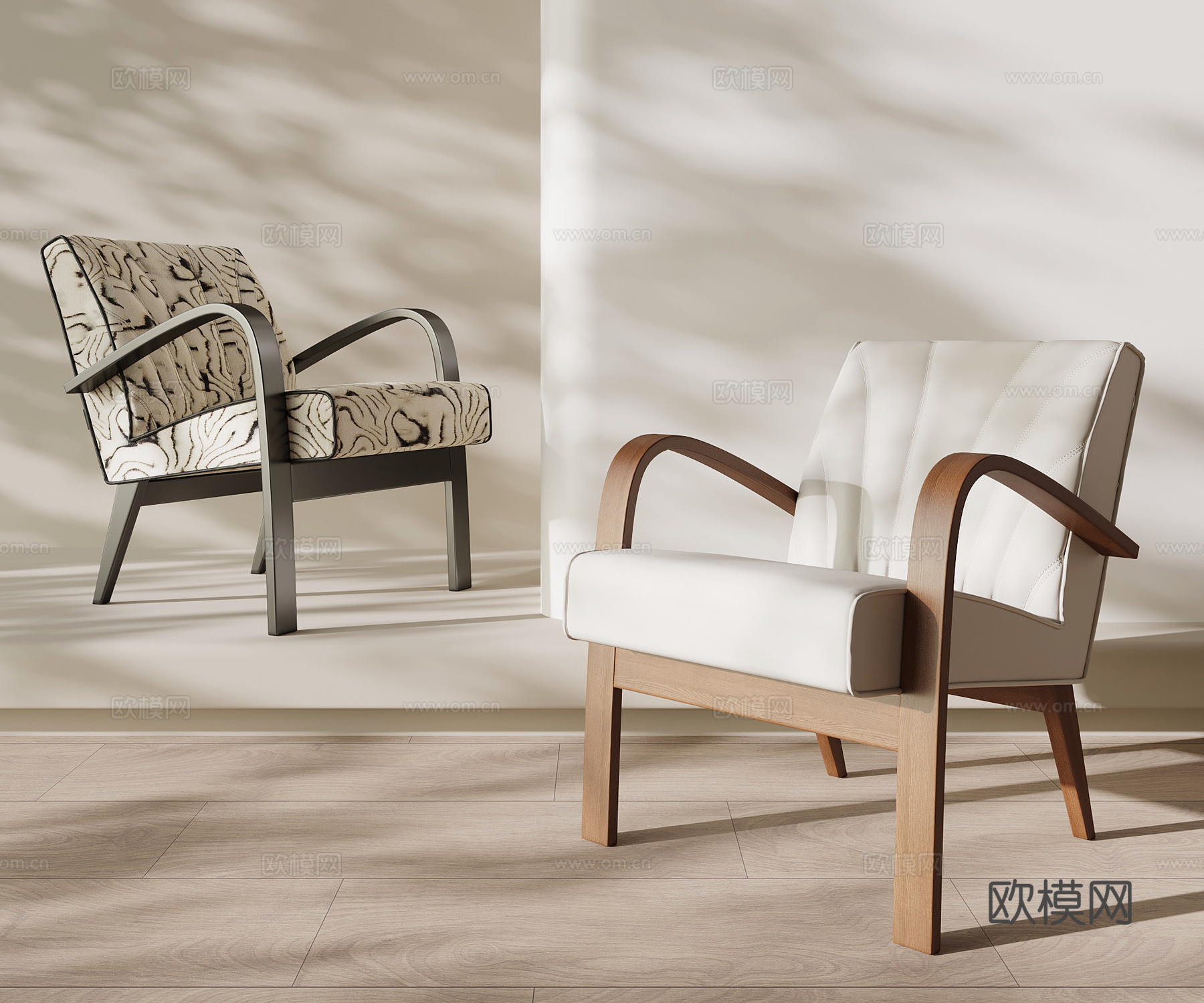 法式中古休闲椅  单人椅su模型