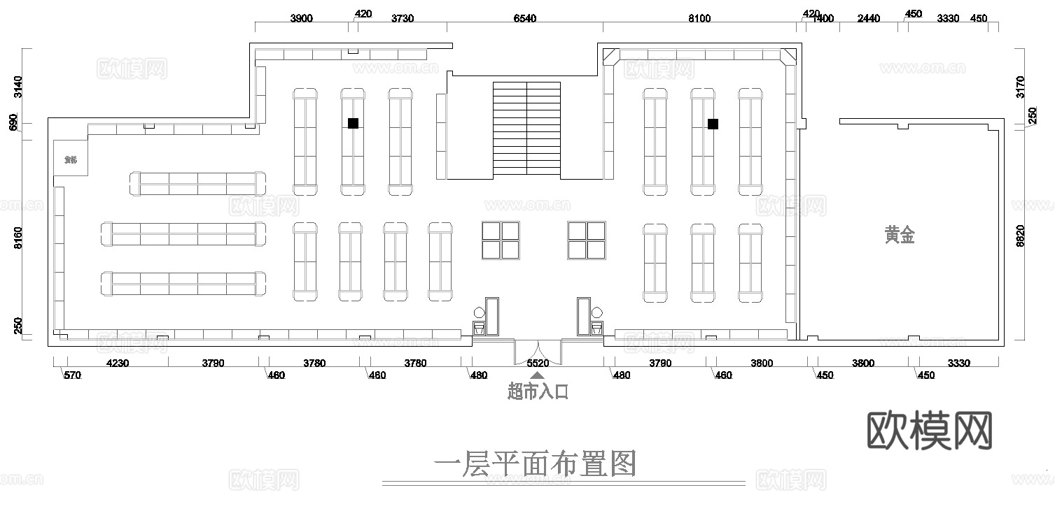 商场购物 最新全套施工图设计cad施工图