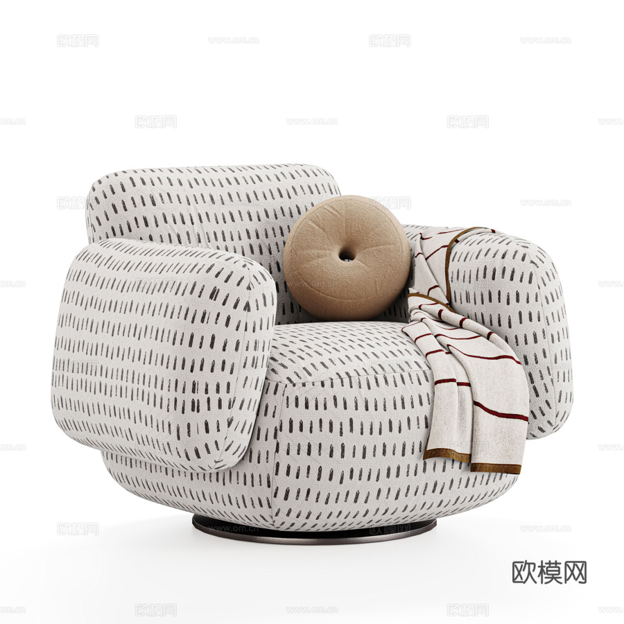 现代单人沙发3d模型下载（渲染图3）
