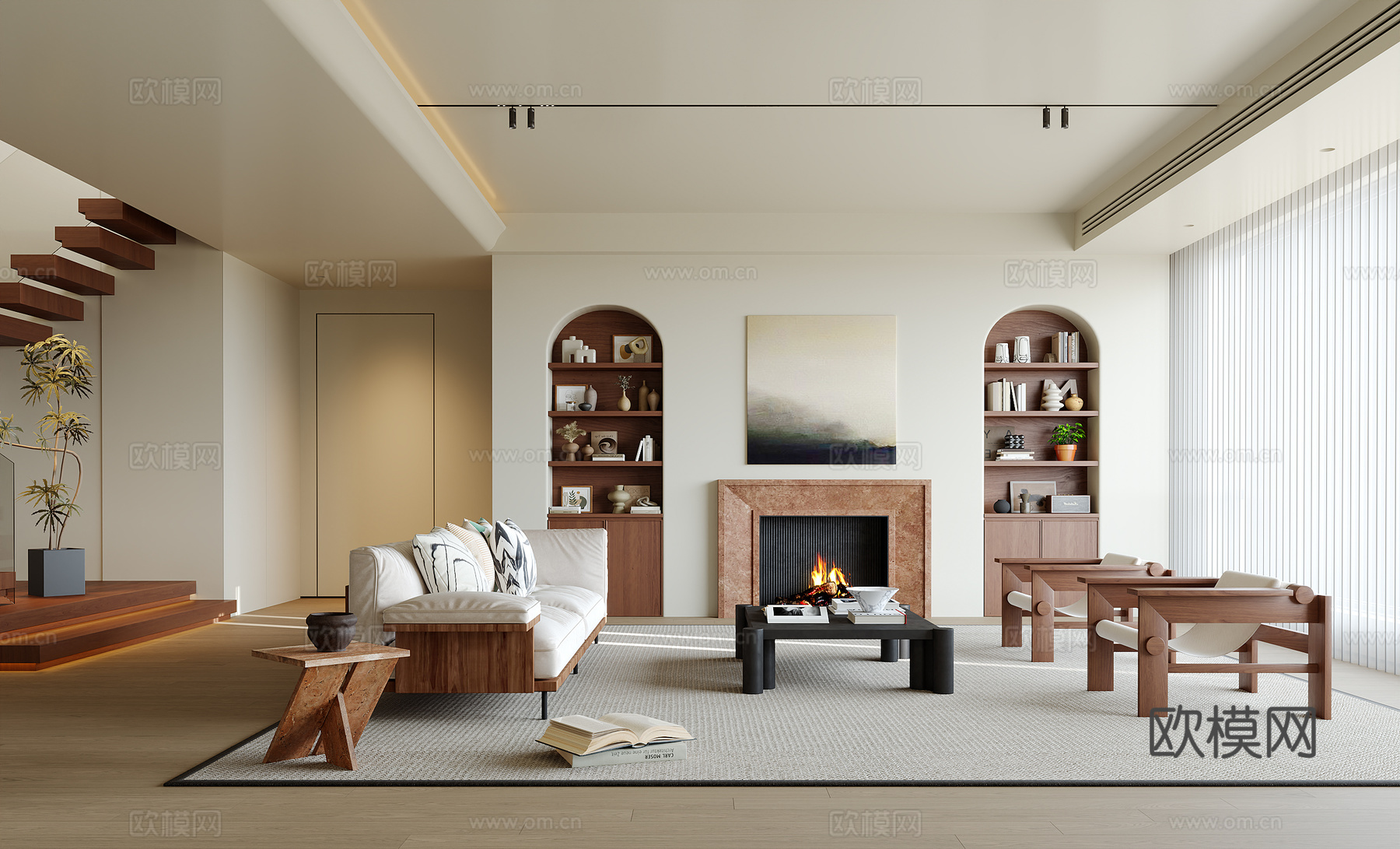 中古风客厅su模型