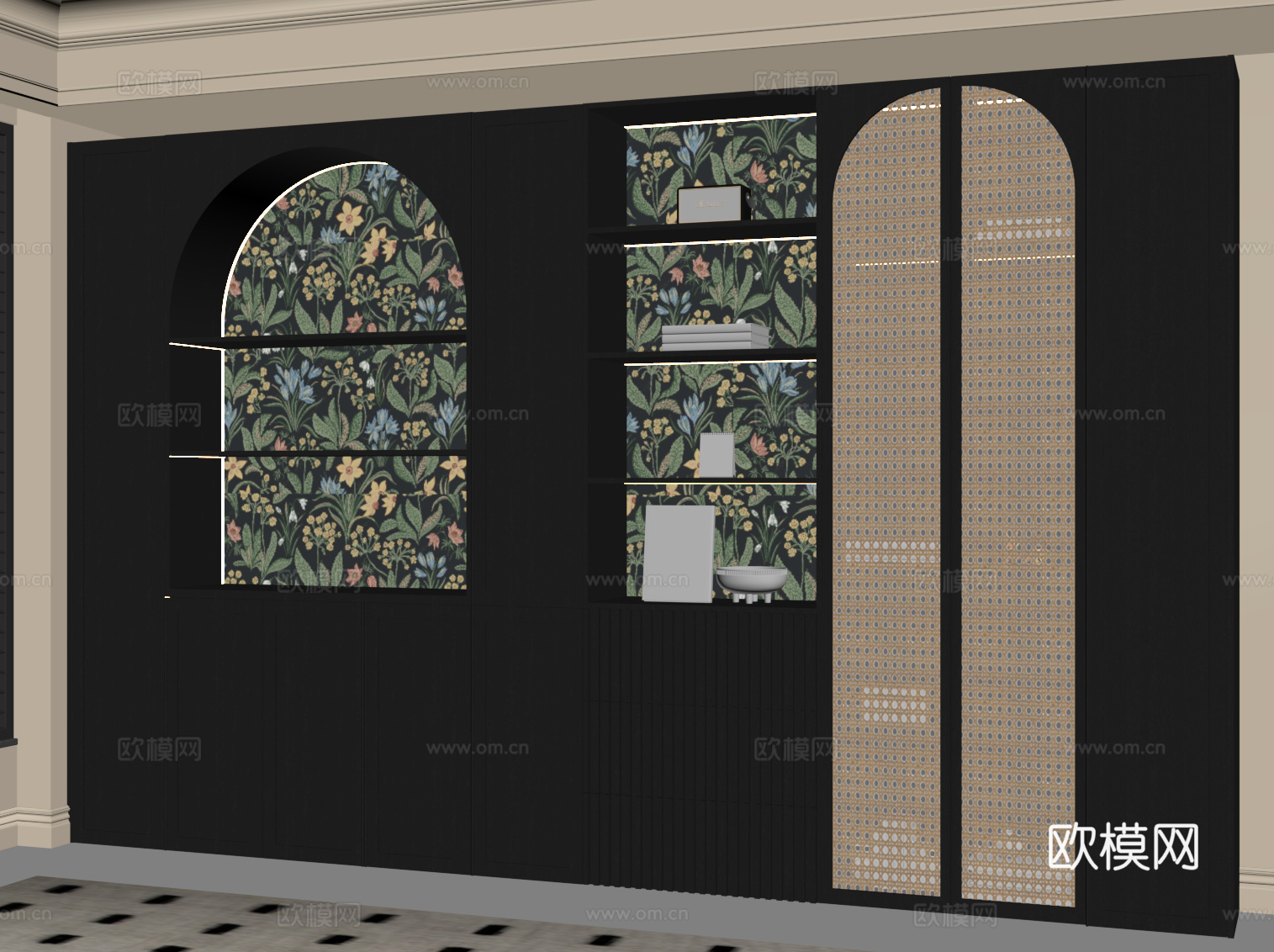 法式酒柜su模型