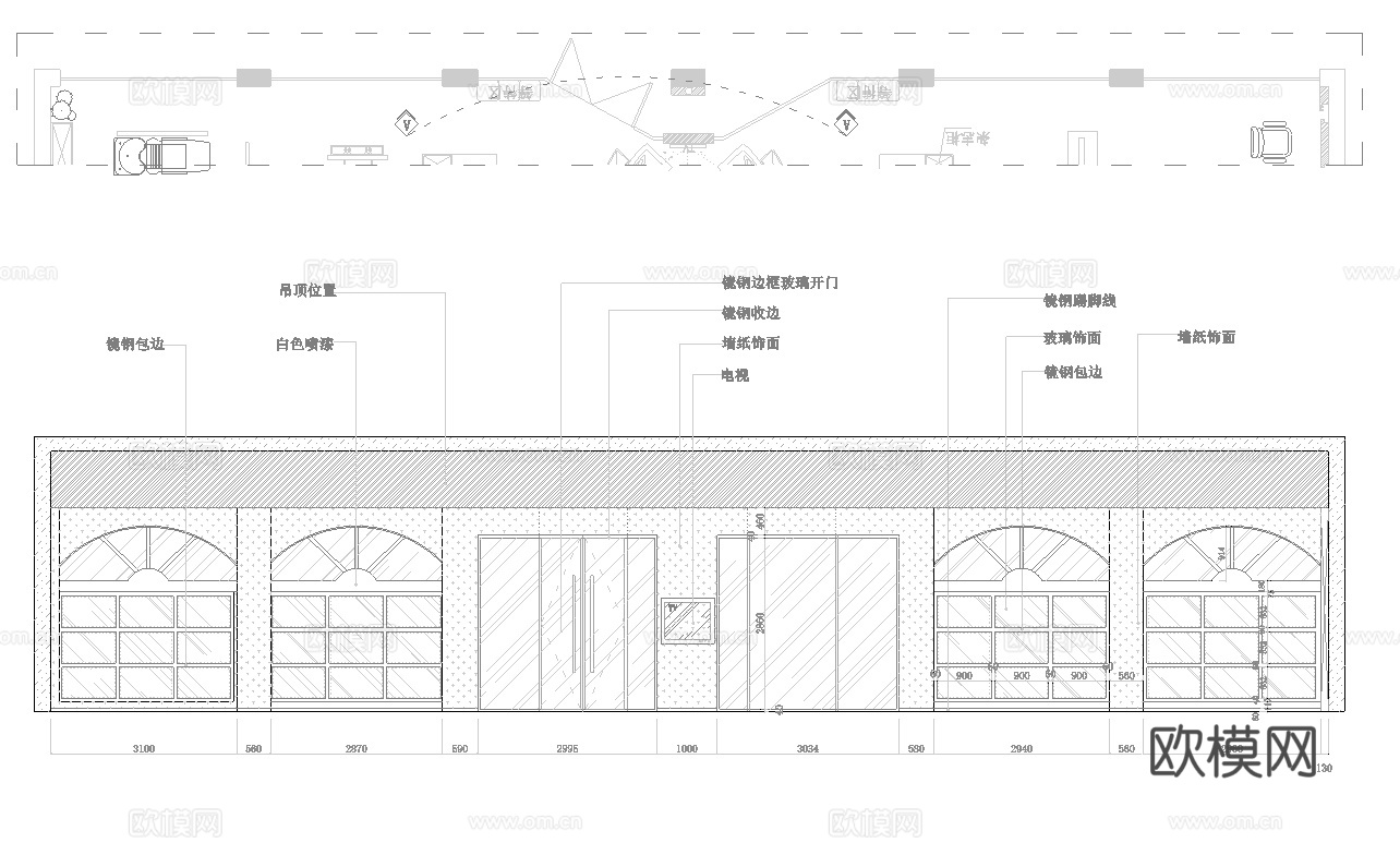 理发店 最新全套施工图设计cad施工图