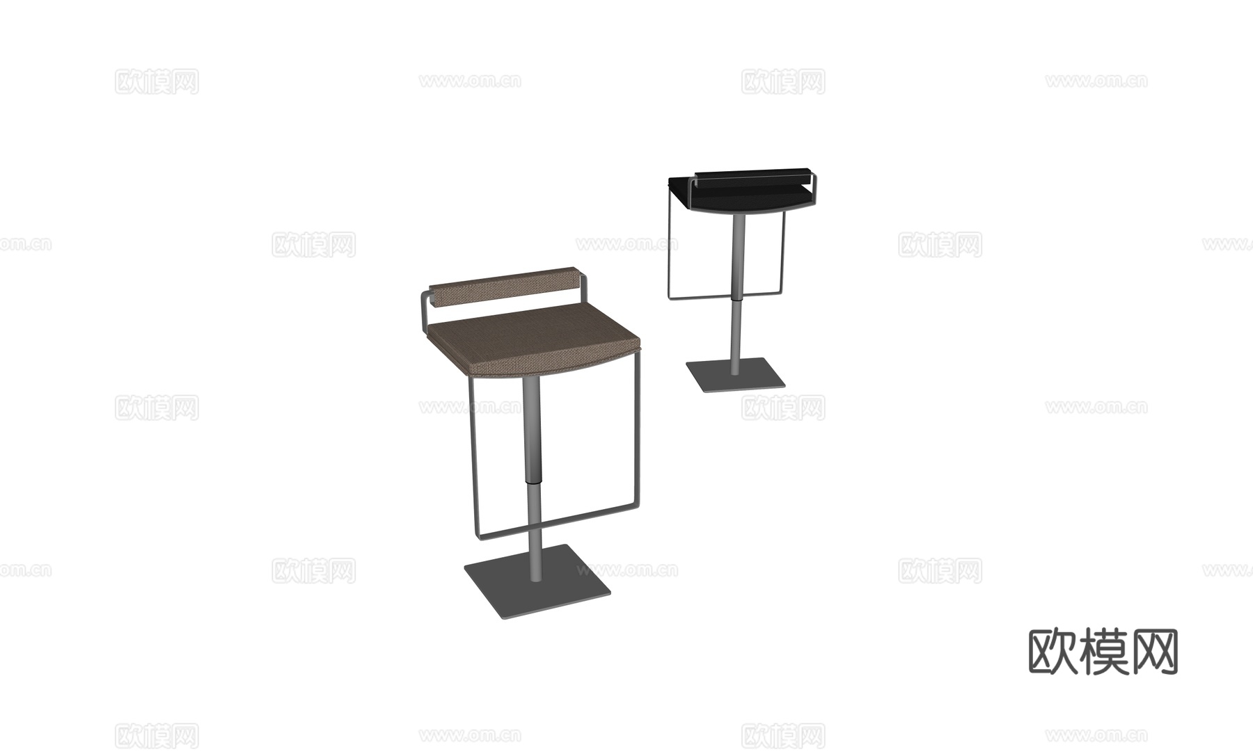 现代金属吧椅凳su模型